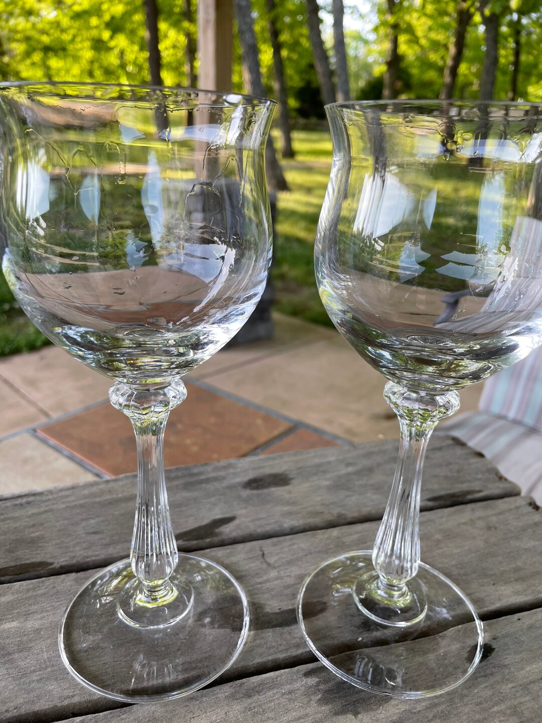 Mikasa Ardmore Stemware Mikasa Water Goblets Vintage 1980s Wine Glasses Elegant Barware Set of 2