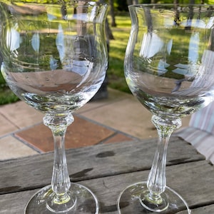 Mikasa Ardmore Stemware Mikasa Water Goblets Vintage 1980’s Wine Glasses Elegant Barware Set of 2, T4