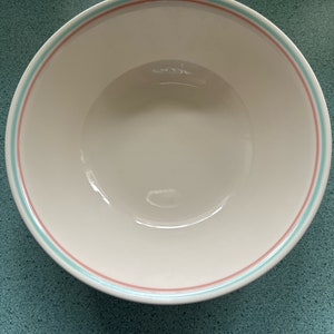 Corelle Forever Yours Serving Bowl Green Peach Trim Mixing Bowl Vintage Batter Bowl Corning Nesting Bowl T19 READ DETAILS