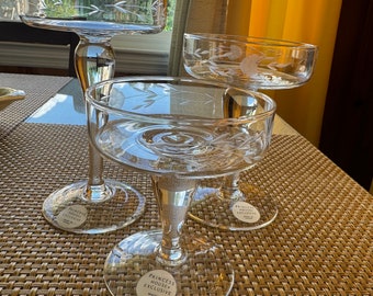 Princess House Heritage Clear Glass Candle Holders Graduated Heights Candle Holders Footed Glass Candle Bowls Set of 3