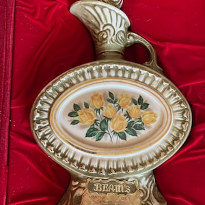 Vintage Decanter 1969 Jim Beam 150 Months Regal China Yellow Roses Whiskey Bottle Jug Decanter READ DETAIL