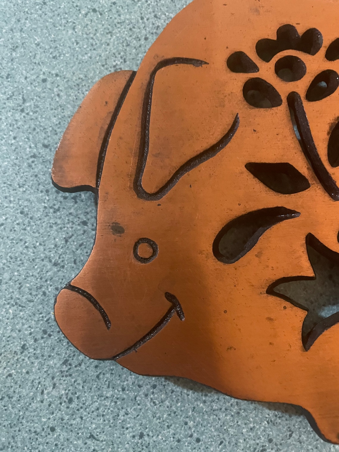 Vintage Cast Iron and Copper Pig Trivet Cast Iron Copper Hog Etsy