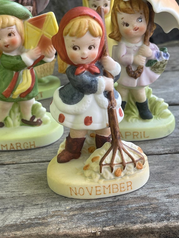 Norcrest Figurines Month of the Year Calendar Dolls Vintage