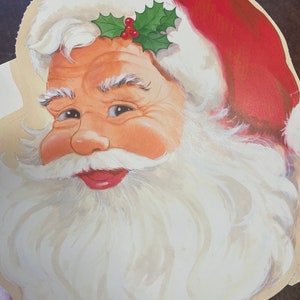 Placa de cartão vintage Papai Noel pendurado decoração de parede de teto dupla face corte de arte de porta de Natal sala de aula decoração de porta de feriado conjunto de 3