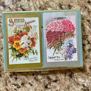Cartas de Baralho Vintage Sementes Tema Jardinagem Floral Cartas de Baralho Congresso 2 Conjuntos em Caixa T14