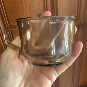 Tazas de café de vidrio Arcoroc France, juego de té de vidrio templado marrón ahumado, estilo mediados de siglo, juego de 4 tazas de vidrio T14 LEER DETALLE
