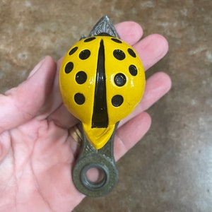 Ladybug Paper Clip Allied Brass Vintage Office Decor Yellow Ladybug Brass Desk Organizer Metal Art Paper Clip Wall Mount or Desktop #B3F