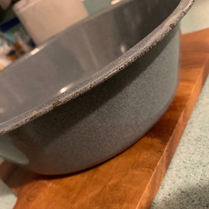Enamelware Gray Speckled Pan Farmhouse Decor Metal Basin Vintage Enamelware Metal Pans #B2F