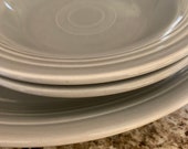 Fiesta Ware Gray Platter and Bowls, Homer Laughlin 1950s Restaurant Ware, Wet Foot Fiesta Dinnerware, Diner Ware, Set of 3, AS
