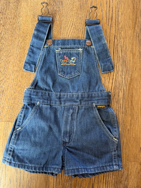 Vintage Wrangler Kids Overall Shorts Embroidered D