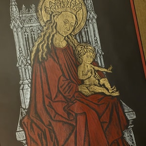 Vintage Madonna and Child Wall Art Mary and Baby Jesus Christian Religious Christmas Birth of Christ Child Wall Hanging READ DETAIL