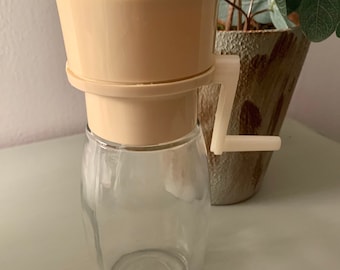 Vintage GEMCO Glass Nut Grinder with Plastic Lid