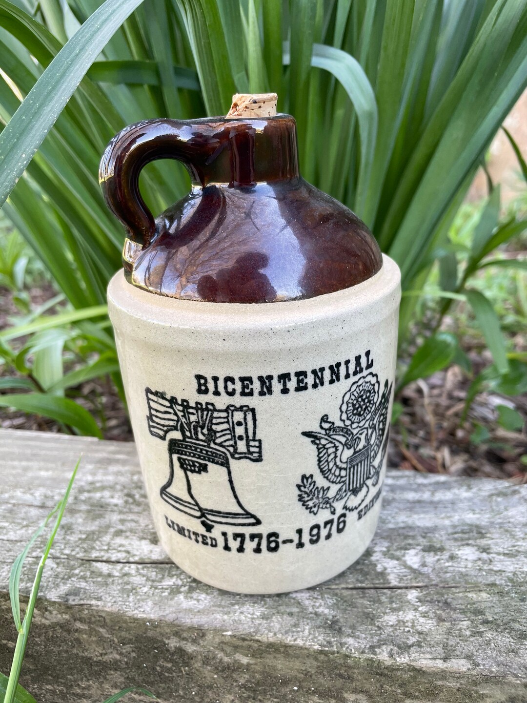 Vintage Stoneware Jug: Racoon Mtn Sorghum, Bicentennial Decor - Etsy