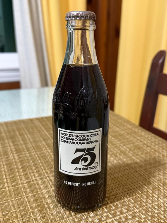 1974 Commemorative Coca-cola 75th Anniversary Unopened Bottle 1899