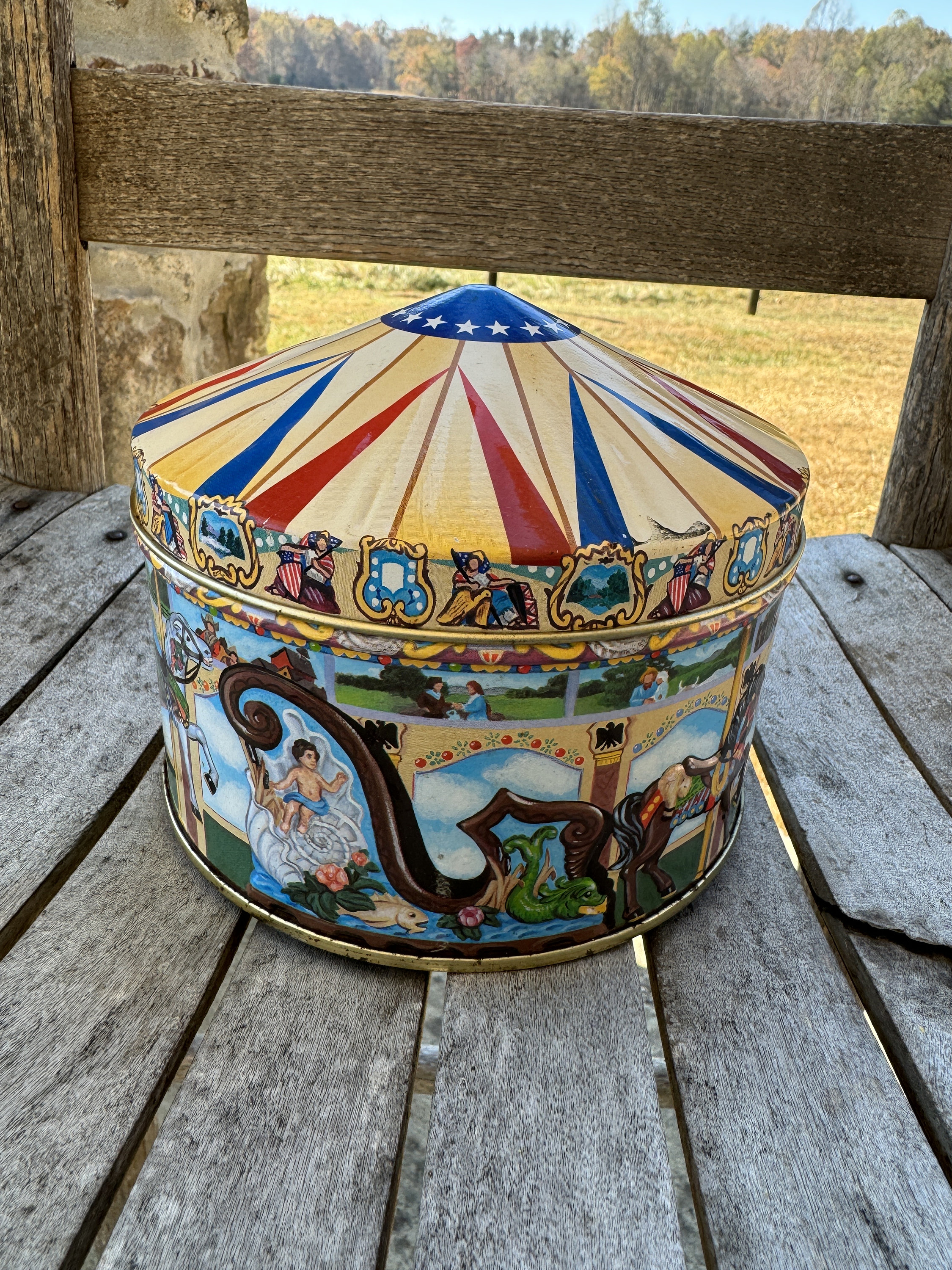 Vintage Hershey's Carousel Tin: Hometown Series #13 Collectible