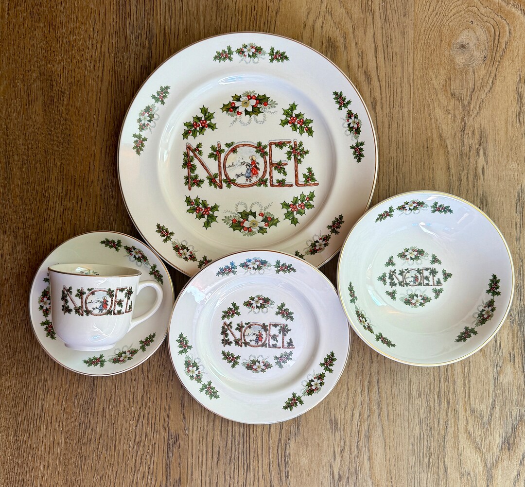 Vintage Christmas Dinnerware Noel by Wood & Sons English Tableware ...