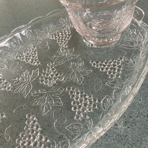 Glass Serva-snack Trays Grape Pattern Anchor Hocking Glass Snack Plate ...