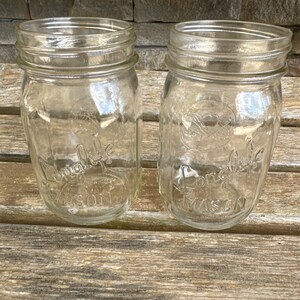 Vintage Pots Mason Longlife Lauren&#39;s Glass 3/4 pinte pots de stockage bidons Pots d&#39;apothicaire Pots de fruits Décoration de cuisine de ferme, lot de 2 # T23