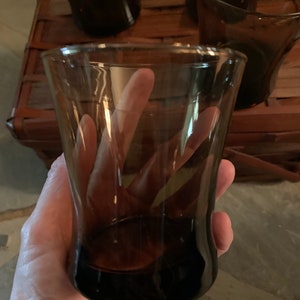 Smokey Brown Whiskey Glasses: Vintage Barware Set of 4 image 3