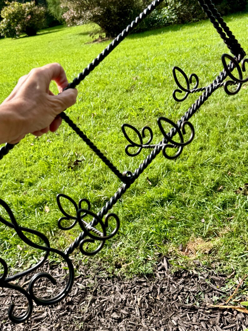 Picture Idea: Vintage Wrought Iron Plate Rack Foldable Fleur D Lis Farmhouse