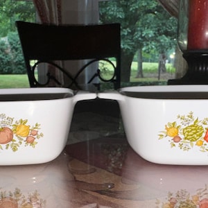 Cazuelas Corning Ware Spice of Life, porción individual P-43-B, 2 3/4 tazas, juego de 2 fuentes vintage para hornear Corning Ware, tamaño A2. Leer detalles.