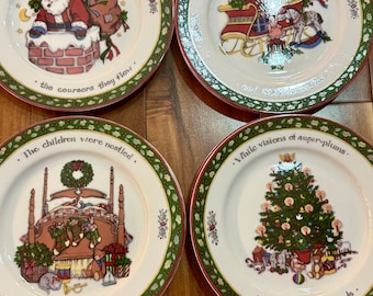 Susan Wingett A Christmas Story Side Plates Night Before Christmas Santa Claus St Nicholas Dinnerware Clement Clark Moore By The Piece T5