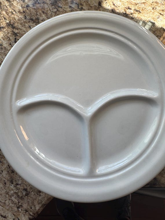 Vintage Shenango China Divided Grill Plates: White Restaurant