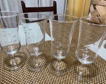 Copas de parfait Libbey vintage: Copas Interlude Gray Swirl de 1968
