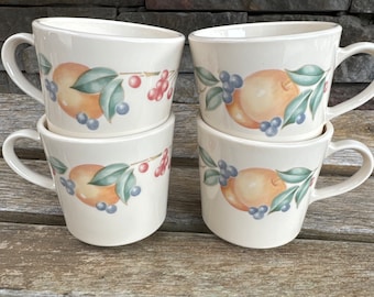 Tazas de café vintage Corelle Abundance Fruit - Juego de 4