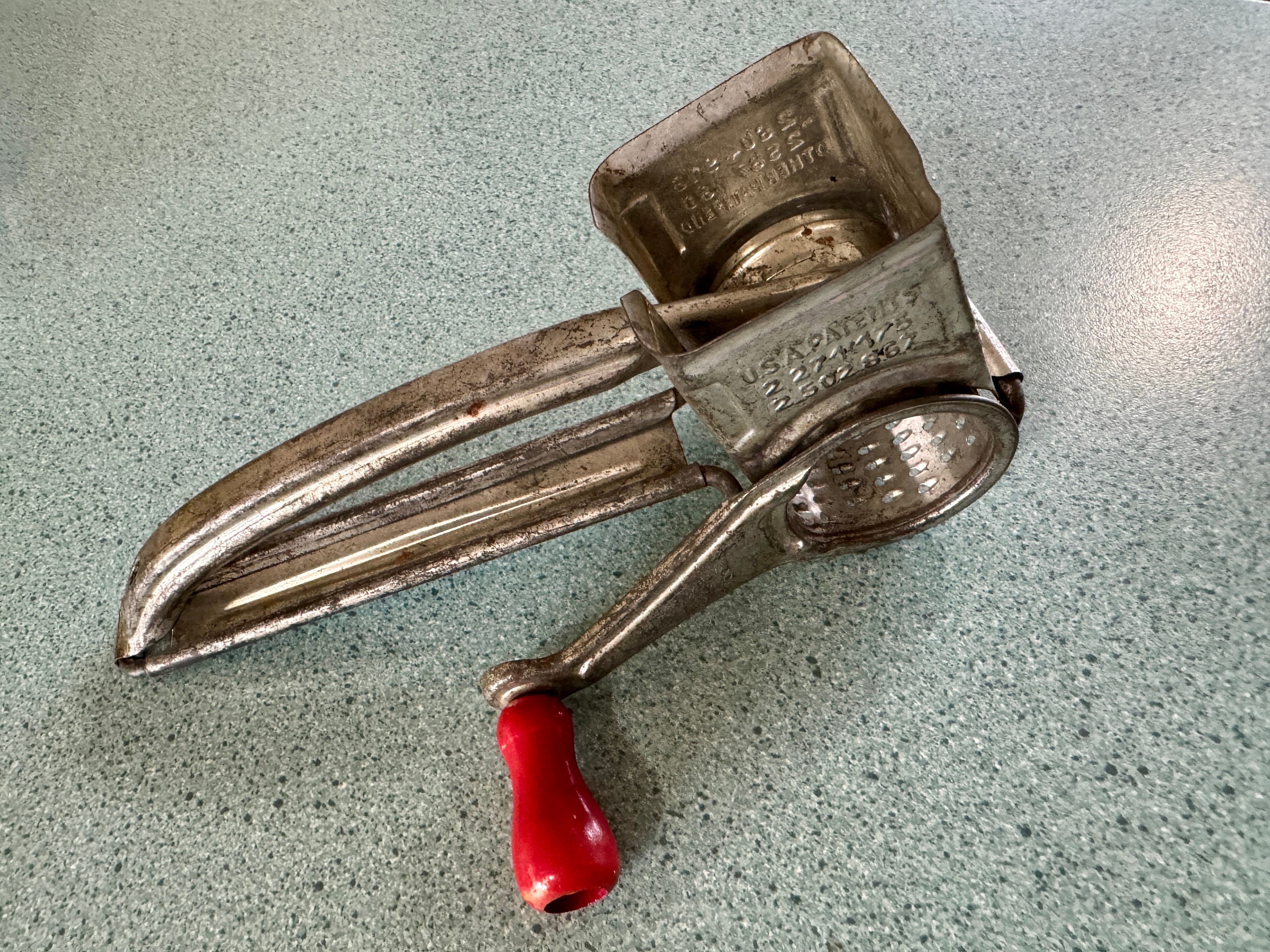 Vintage Mouli Cheese Grater Red Handle