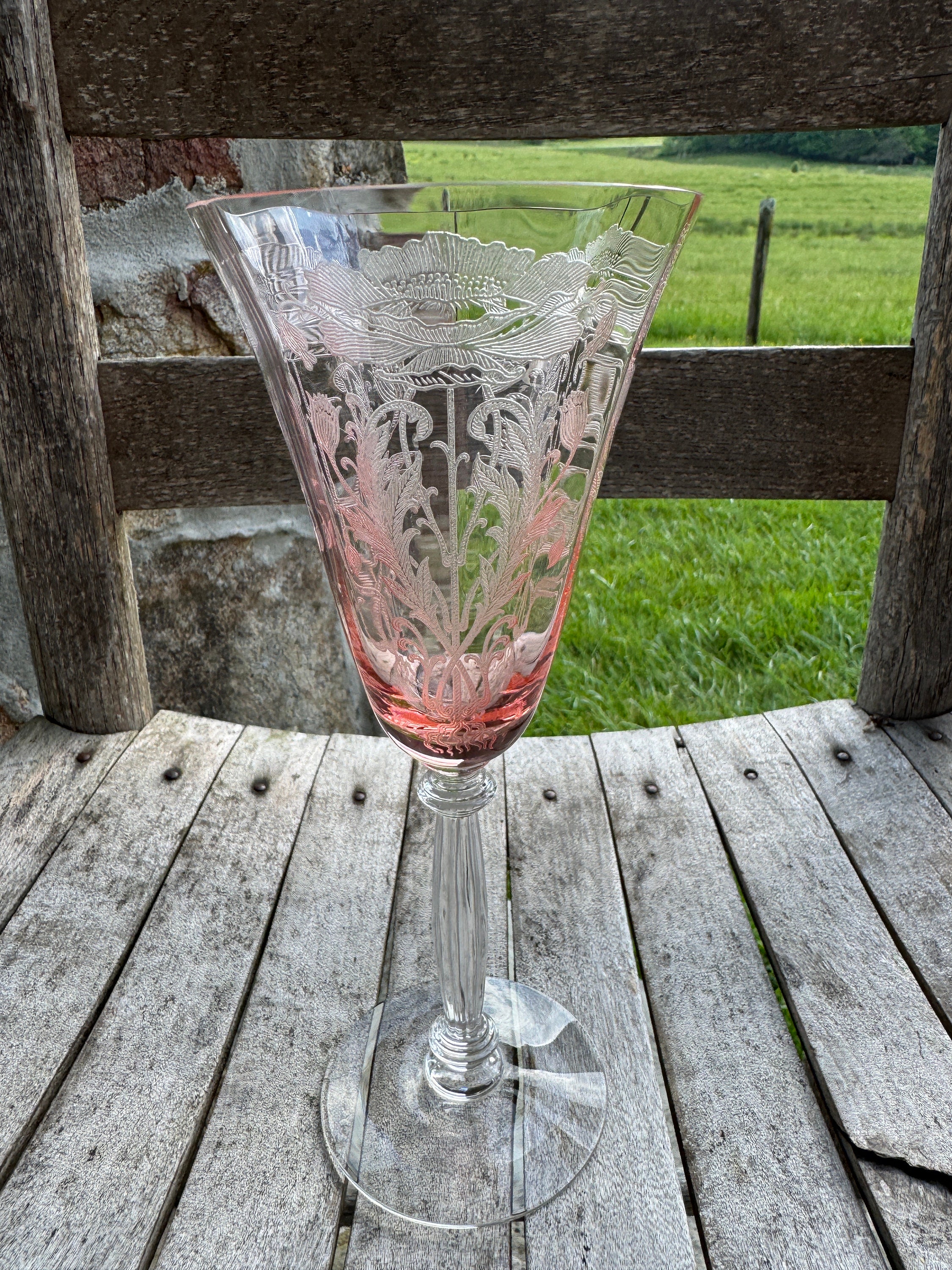 ケンブリッジ ローズポイントのシャンパン ジュース グラス 4脚