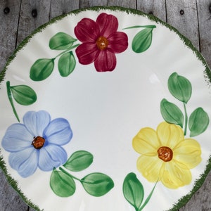 Vintage Blue Ridge Southern Pottery Plate: Ring Pattern Hand-Painted Floral Dinnerware