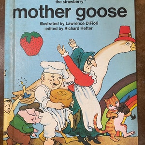 Children’s Literature The Strawberry Mother Goose Nursery Rhymes Vintage 1975 Hardcover Weekly Reader Books #T21