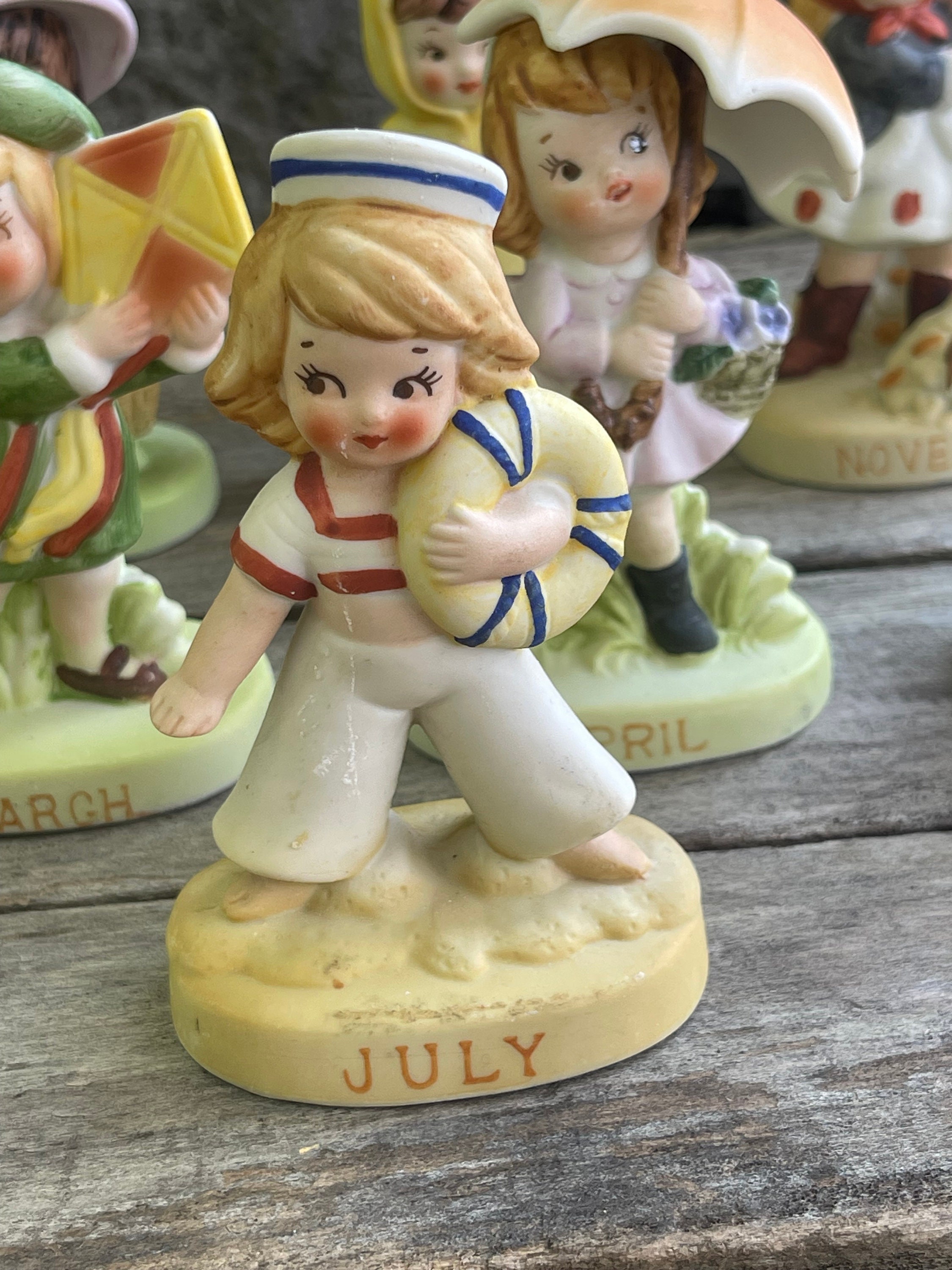 Norcrest Figurines Month of the Year Calendar Dolls Vintage