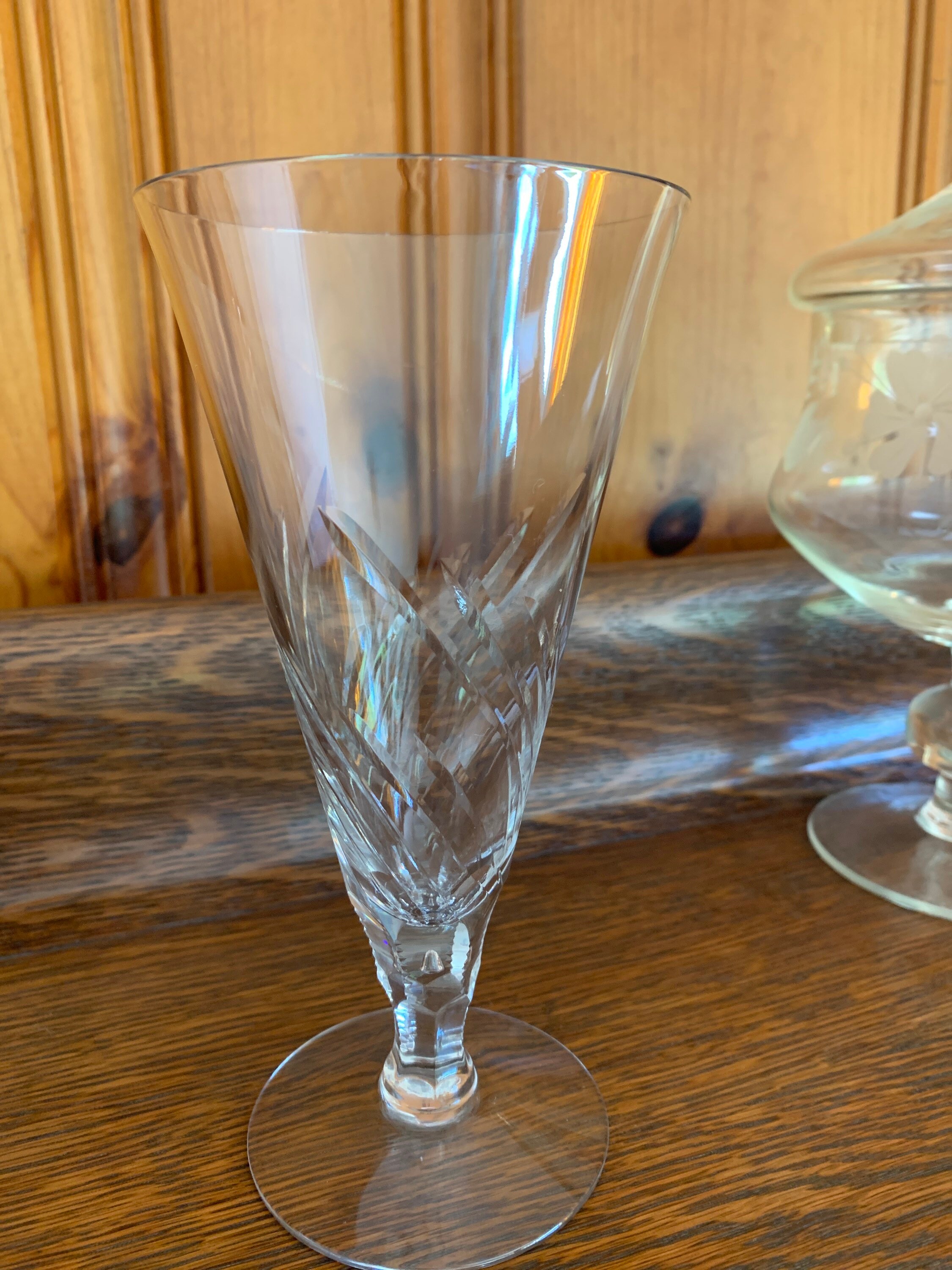 Vintage Crystal Iced Tea Glasses Windblown by Seneca Blown Etsy