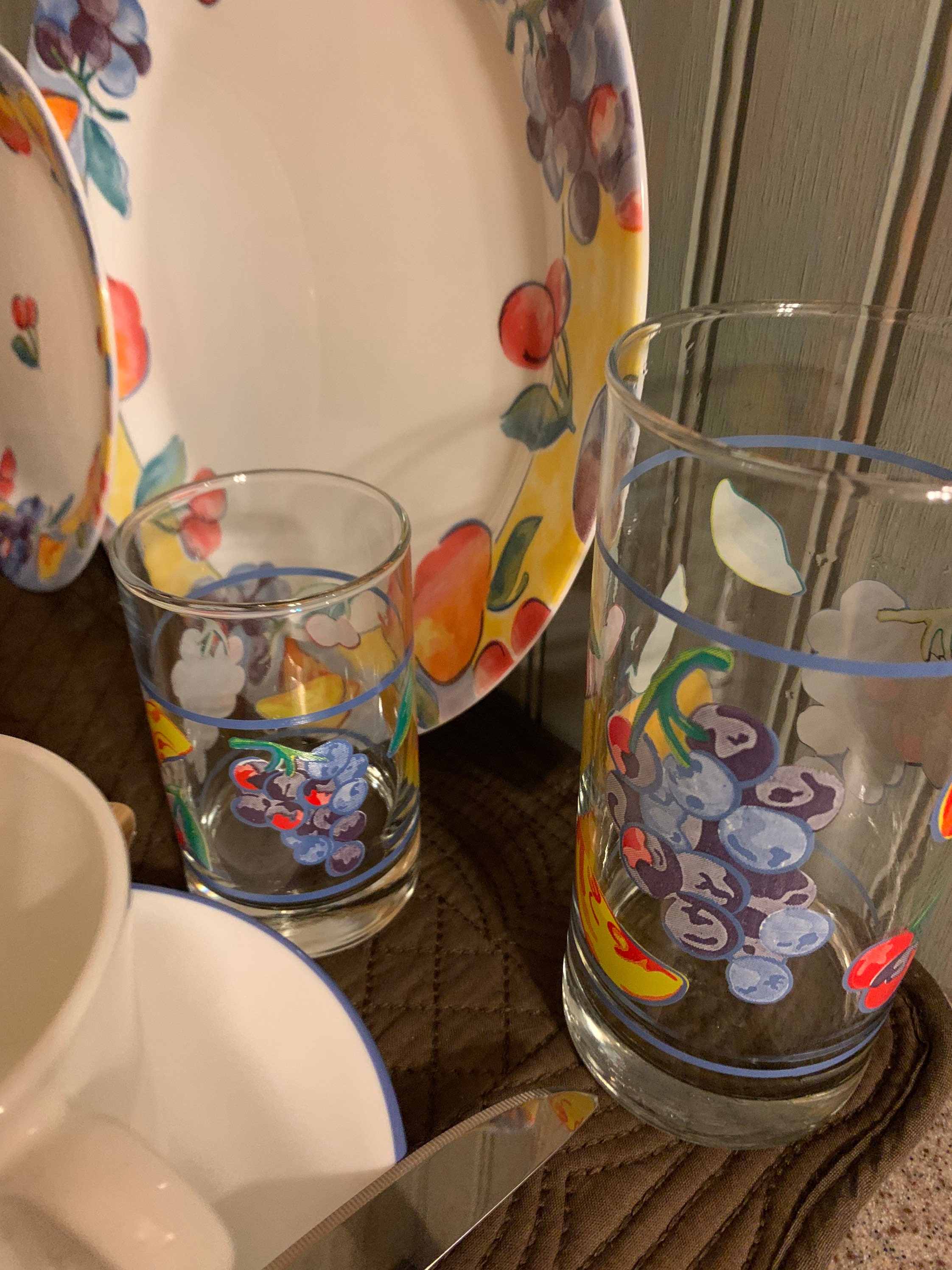 Corelle Dinnerware Fruit Basket Pattern Corelle Utensils Etsy