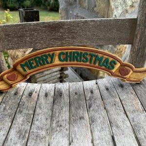 Decorazione da parete vintage HOMCO Merry Christmas, auguri natalizi in plastica, rotolo di Natale, decorazione natalizia rustica da fattoria