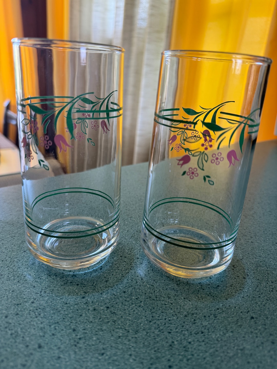 radiall レーヨン　50s 60s 70s calee crimie Vintage Corelle Rosemarie Tumblers: Floral Iced Tea Glasses, Set