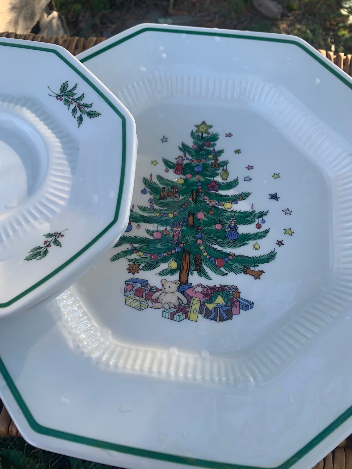 Nikko Christmastime Dinner Plates and Saucers Christmas Tree Etsy