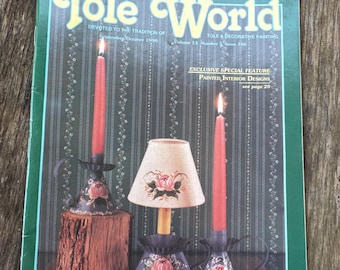 Vintage Tole Painting Pattern Book  Tole World Vol 14, 1990 (Incomplete Edition)