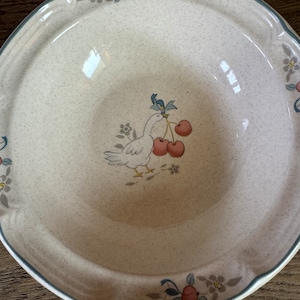 Marmalade Country Geese 8868 Müslischalen Geese Blue Ribbon Erdbeere Bauernhaus Küche Dekor Suppenschalen 4er Set T2