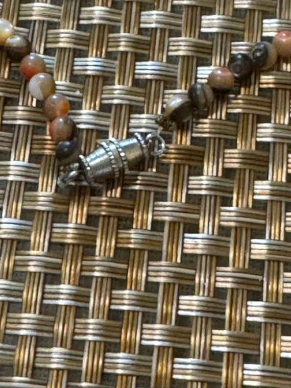 Vintage Agate & Abalone Beaded Necklace: Chunky B… - image 2