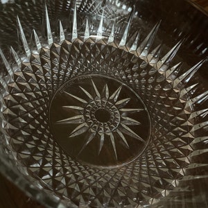 Arcoroc France Serving Bowl Clear Glass Diamanté Starburst Pattern Fruit Bowl Trifle Dish #B3B READ DETAIL