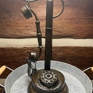 Vintage Brass and Metal Telephone Replica Brass Office Decor Retro Brass Home Metal Art Telephone