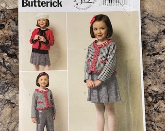 Butterick B5844 Pattern Girls Jacket Cardigan Skirt and Pants Children’s Clothes Sewing Pattern READ DETAIL T16