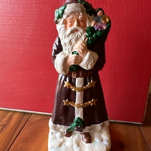 Butoir de porte père Noël en fonte vintage, décoration de Noël, ferme rustique, père Noël, vacances
