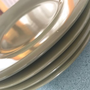 Tabletops Gallery Barcelona Olive Green Salad Plates Green Stoneware Side Plates Set of 4 READ DETAIL