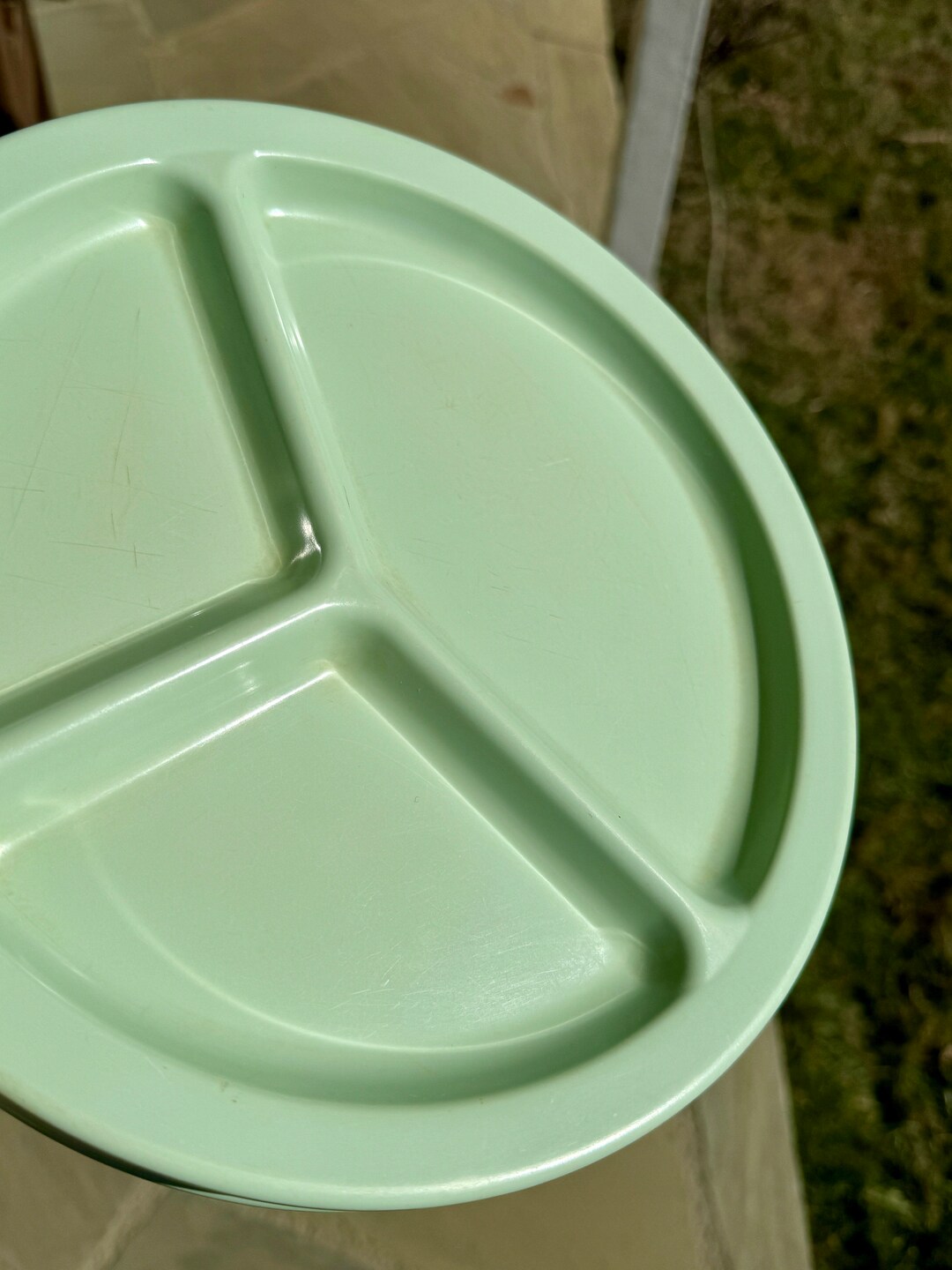 Melmac Texas Ware Divided Plates Mint Green Cafeteria Melamine