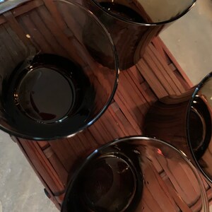 Smokey Brown Whiskey Glasses: Vintage Barware Set of 4 image 5