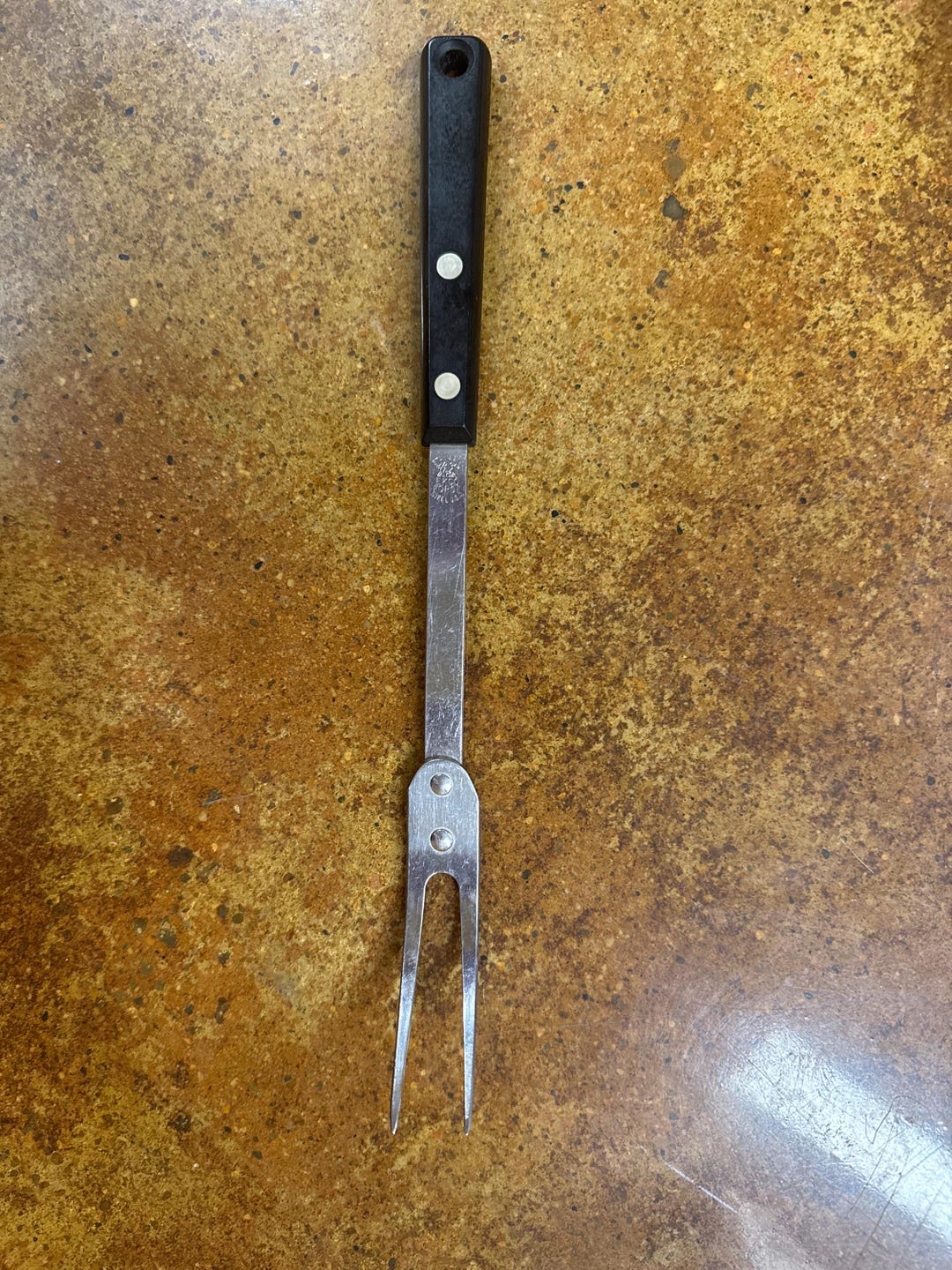 Vintage EKCO Forge Meat Fork Stainless Steel Serving Utensil Black ...